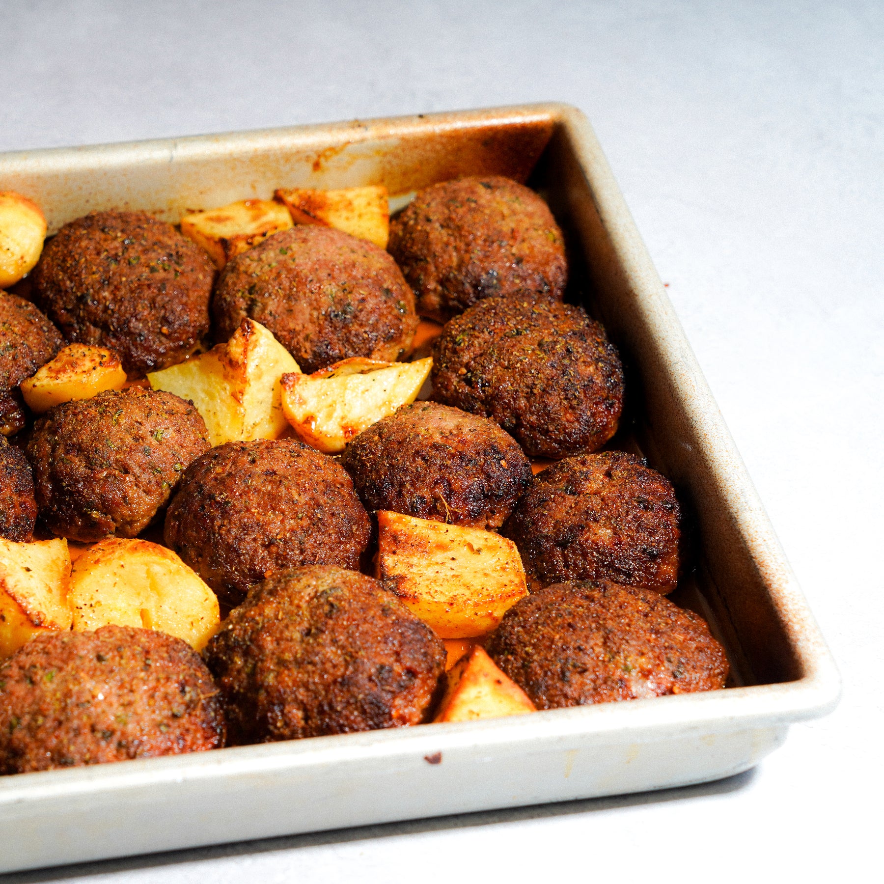 Bifteki Tray (Greek Baked Beef Patties)