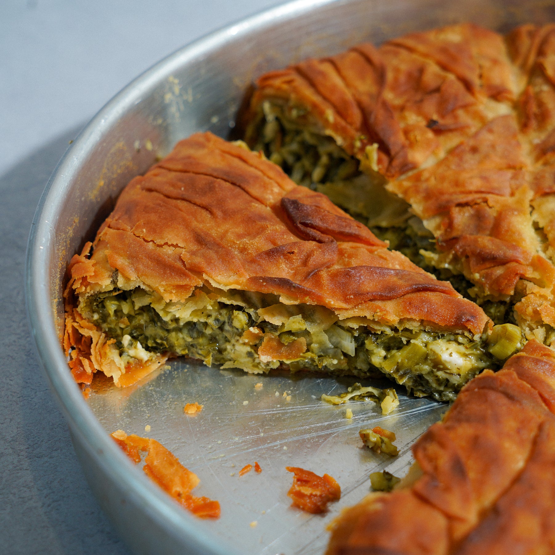 Handmade Spinach Pie Tray