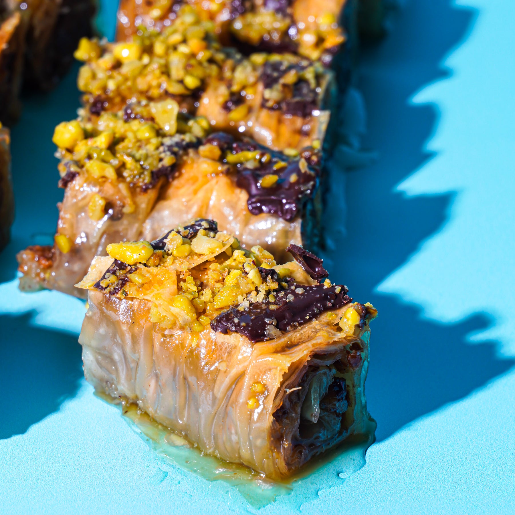 Chocolate Pistachio Baklava Bites - 20 Pack